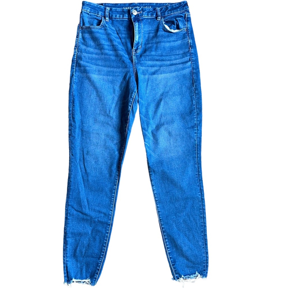 Women’s American Eagle Curvy Hi Rise Jeggings Blue Size 16 Long